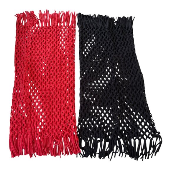 Set of 2 Aeropostale Knit Mesh Tube Scarves – Reddish/Pink & Dark Blue – 34 x 17 - Picture 1 of 4
